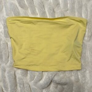 Yellow cropped SHEIN tube top